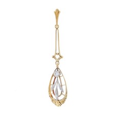 Krementz Gelbgold Diamant Art Deco Lavalier Anhänger 14k 950 Europa