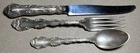 MONOGRAMMED E 3 PIECES Sterling GORHAM STRASBOURG Luncheon Knife & Fork TEASPOON