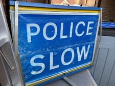 Police Slow Traffic Accident Roll-Up Road Sign Protect F2 Fire Service