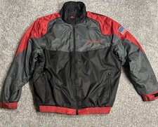 Snap-on Insulated Jacket Mens XL Black Red Embroidered Full Zip Mechanic Racing