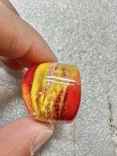 MURANO Glass Italy Domed Size 9 Ring Orange