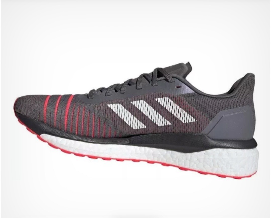 SAOLA Adidas Scarpe da Corsa Uomo Solar Drive Nero Grigio Rosso Bianco Taglia 10