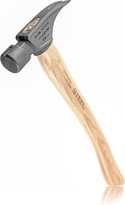 Real Steel 14 Oz Titanium Framing Hammer Straight Rip Claw with Milled Face