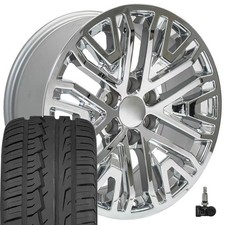 Set4 Oe Wheels Cv37 20x9 Chrome Rims 27555r20 As Tires Tpms 6x139.7 Set4 Oe Wheels Cv37 20x9 Chrome Rims 27555r20 As Tires Tpms 6x139.7