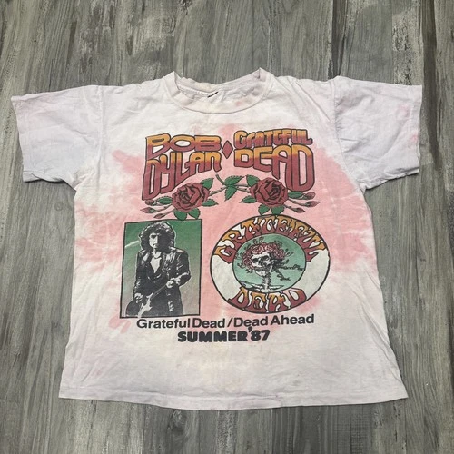 Bob Dylan Grateful Dead Shirt Mens Small Summer 87 T 1980s vintage concert t-shirt, vintage, size S, single stitch, B+ condition