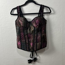 New Women's Gothic Renaissance Jacquard Overbust Corset Top Size M