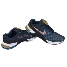 Nike Metcon 8 Cross Training Shoes Mens 8.5 Navy Obsidian Arctic Orange Sneakers