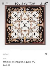 Louis Vuitton Silk Scarf, Amazing Condition And Only Worn A Handful Of Times