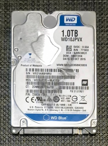 1TB Western Digital WD10JPVX HDD Laptop-Festplatte 2,5" SATA3 WD Blue