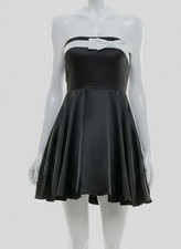 City Studio Women's Black Strapless Bow-Front Fit-Flare Dress Juniors Size L