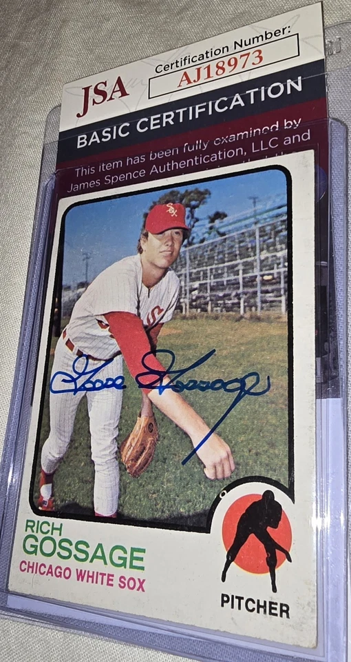1973 Topps RICH GOOSE GOSSAGE RC AUTO #174 White Sox HOF JSA CERTIFIED - Image 3 of 4