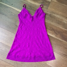 Victorias Secret The Lacie Lace Chemise Magenta Purple Slip Dress Large