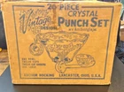 Vintage Anchor Hocking Glass Punch Bowl  12 Cups Dipper Grape Vine Pattern 25 Pc