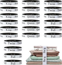 22 Pack Bed Sheet Organizer Bands, Elastic Bedding Bands Labels for Organizing
