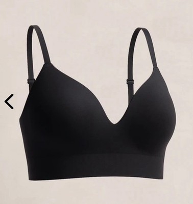 2 Truekind Supportive Comfort Wireless Shaping Bra Large Black Stretch Seamless