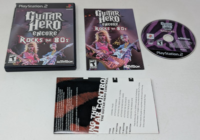 Guitar Hero Encore Rocks the 80s PS2 PlayStation 2 Game Complete CIB W/ Poster