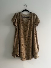 Andree by Unit Womens Medium Speckled V Neck Shift Dress Lined 35”