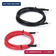 2 AWG Battery Cable 2 Gauge Pure Copper Battery Inverter Cables with 3/8 in Lugs