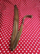 VINTAGE CROSS STITCHED LEATHER RIFLE SLING SUEDE BACKED MUZZLELOADER SHOTGUN 