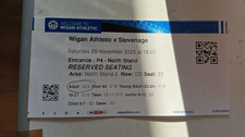 Wigan Athletic v Stevenage, 2025-26, ticket