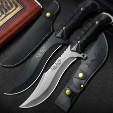 11.5" Fixed Blade Gil Hibben Legacy Bowie Hunting Knife Replica w Leather Sheath