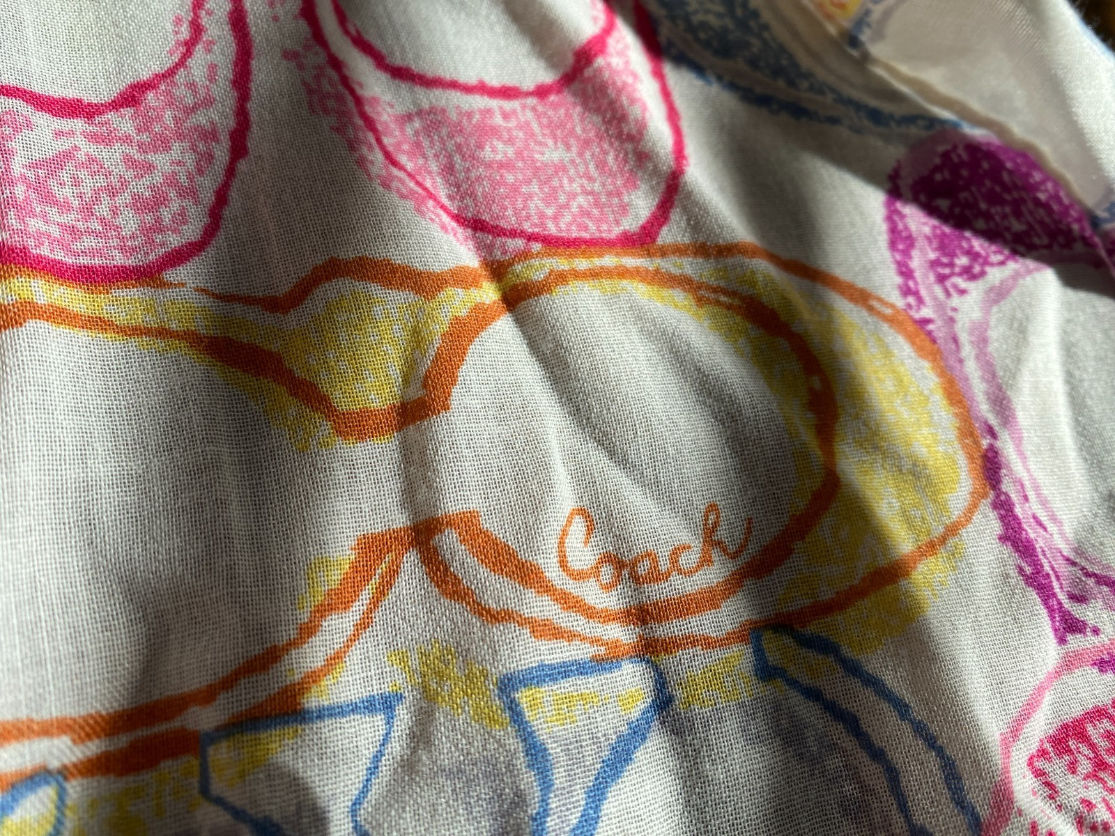 COACH Vintage Polyester Rectangle Scribble Scarf … - image 4