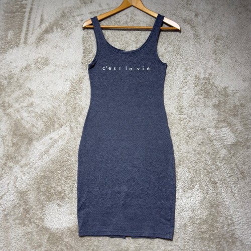 Tranquilo & Tropical Dress Womens Small Gray C'est La Vie Tank Bodycon GF-0139