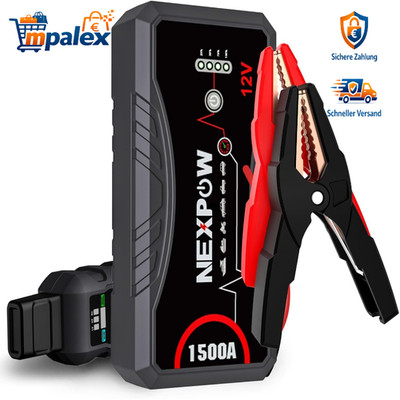 NEXPOW Starthilfe Powerbank 12V 1500A USB 2