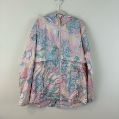 Champion Girls Pastel Marble Windbreaker Jacket Size 14-16