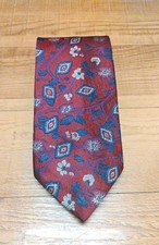 VTG Christian Dior Monsieur Silk Blend Necktie Tie Made In USA Floral/Geometric