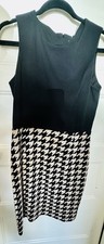 Calvin Klein Dress Size 10 Herringbone Black And Cream