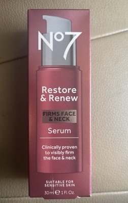 No7 Restore & Renew Firming Face & Neck Serum for Sensitive Skin 30ml