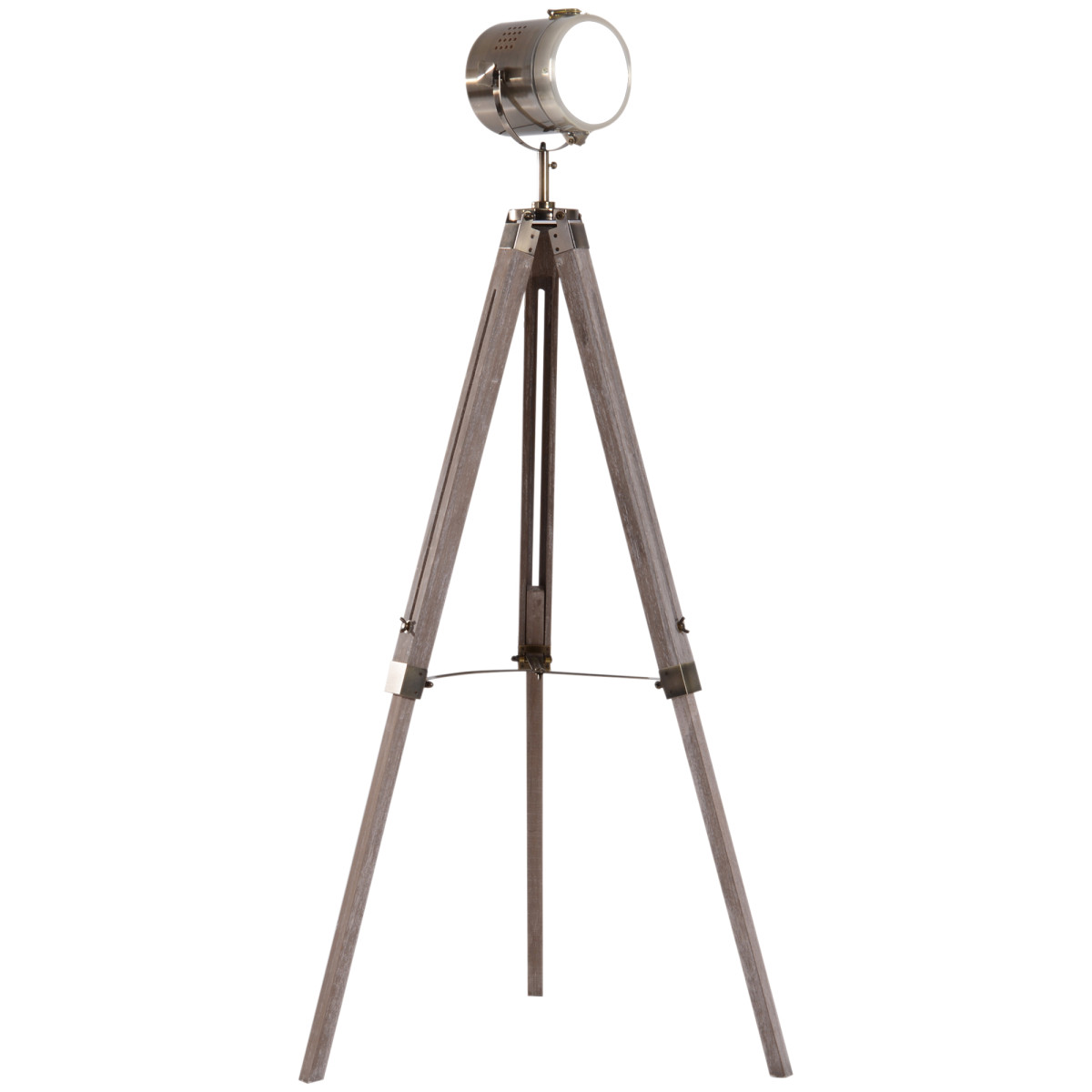 Tripod Floor Lamp Wood Bronze Standing Light Living Room Bedroom Lamp