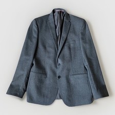 Ben Sherman Sport Coat Mens 40R Gray Camden Blazer Marzotto Wool Skinny Fit
