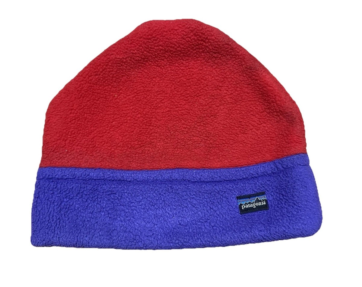 VTG 90s Patagonia Synchilla Fleece Purple / Red Beanie Hat Adult