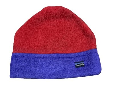 VTG 90s Patagonia Synchilla Fleece Purple / Red Beanie Hat Adult