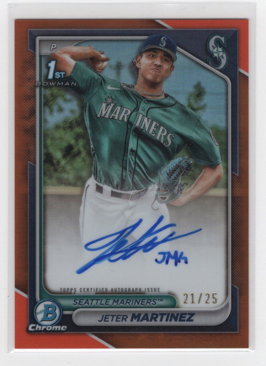 2024 Bowman Chrome - 1st Bowman Chrome Jeter Martinez Orange Auto /25 CPA-JMZ