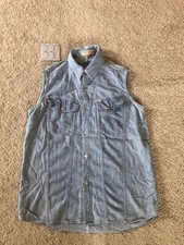 Vintage Guess Jeans Denim Vest Womens Sz M Button Up Sleeveless Western Cowgirl