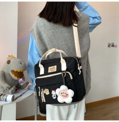 New Cute Backpack Shoulder Bag Girls School Student Kawaii Bookbag Black