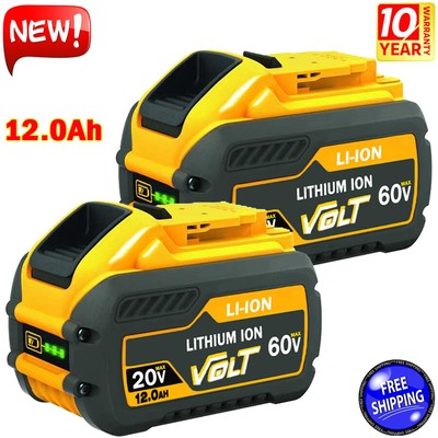 2x 12Ah DCB609 For DEWALT 9Ah DCB606 DCB615 20V/60V MAX FLEXVOLT Li-Ion Battery