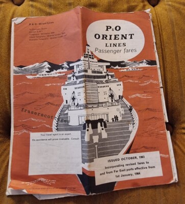1963 P&O Orient Lines Personentarife 