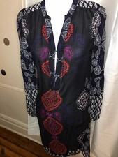 Womens FREE PEOPLE Printed Paisley Black Dress Size Small #B5