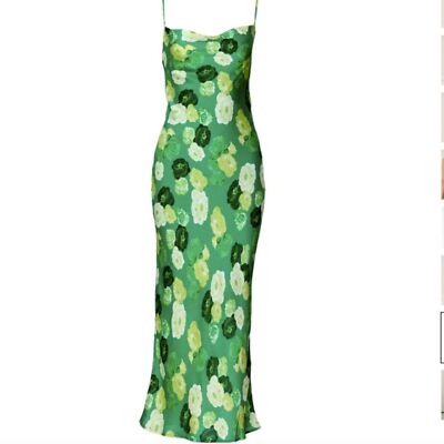 Adoore Vienna Open Back Midi Strap DressGreen Floral Print SZ US 6 /EUR 38  NEW | eBay