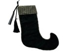 NWT Bombay Company Elf Green Velvet silk Christmas Stocking with Tassel 23"