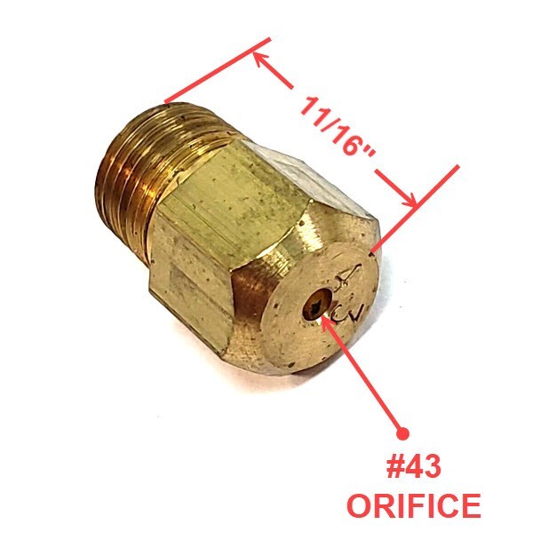 Gas ORIFICE SPUDS #43 Brass 1/8-27 tpi NG/LP | eBay