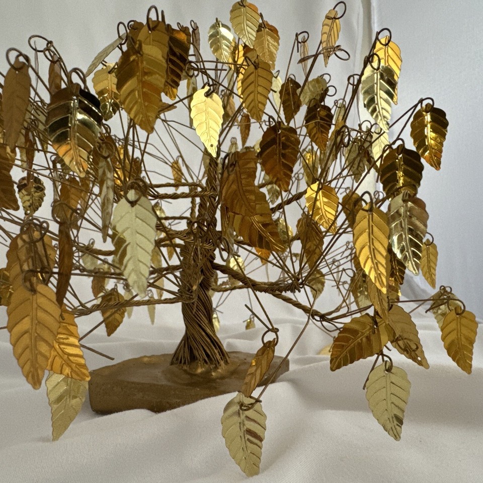 VTG 1960’s Original 10” Dream Tree J.E. Tramel Gold Foil Sculpture w
