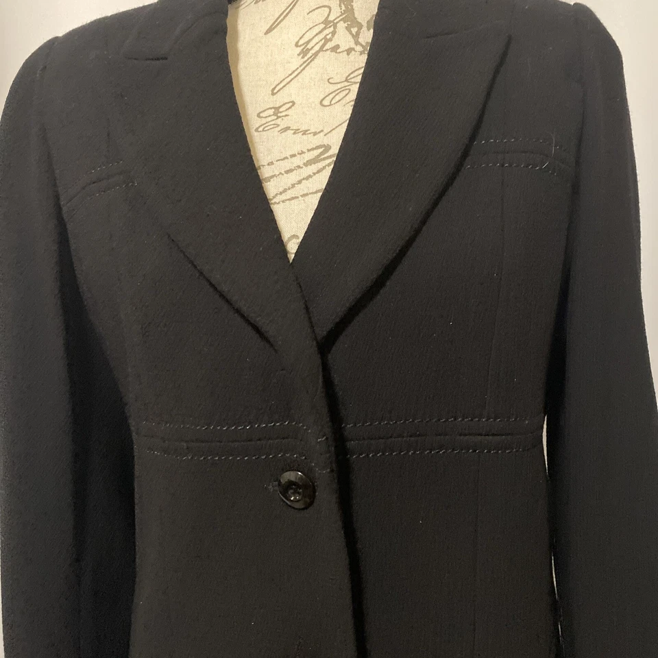 Vintage 80s CARLISLE 100% Wool Jacket Blazer SZ 10 Made In Hong Kong 2 Button - Image 3 of 4