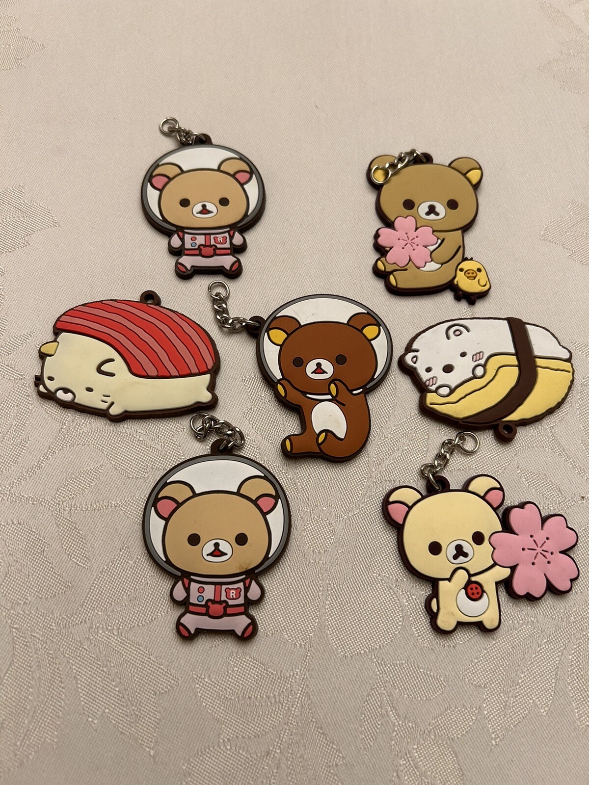 Sumikko Gurashi & Rilakkuma San-X Lot Of 7 Rubber Flat Key Chain ...