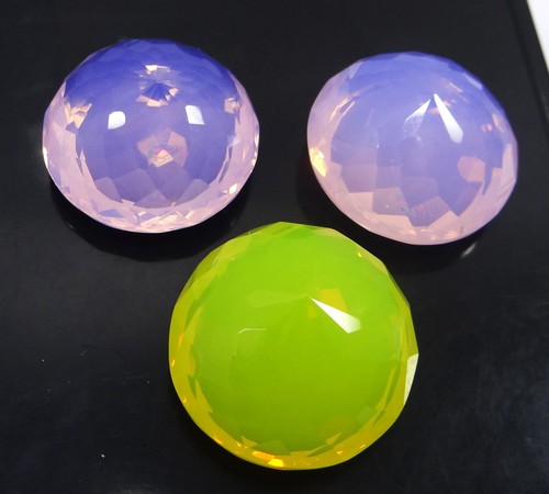 Natural 230Ct Ethiopian mix Fire Opal Round Cut Loose Gemstone Certified3pcs lot - Picture 4 of 6