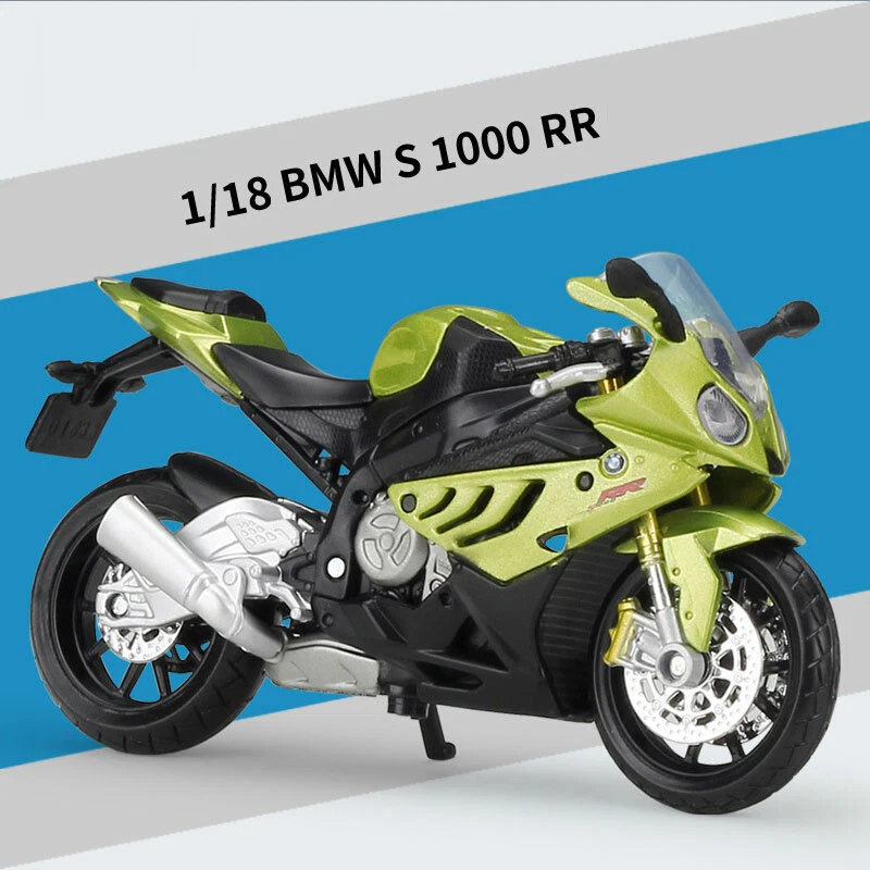 1:18 BMW S1000RR Modelo de motocicleta Diecast Vehículo de juguete para niños Regalos Niños Verde Foto 3 de 4